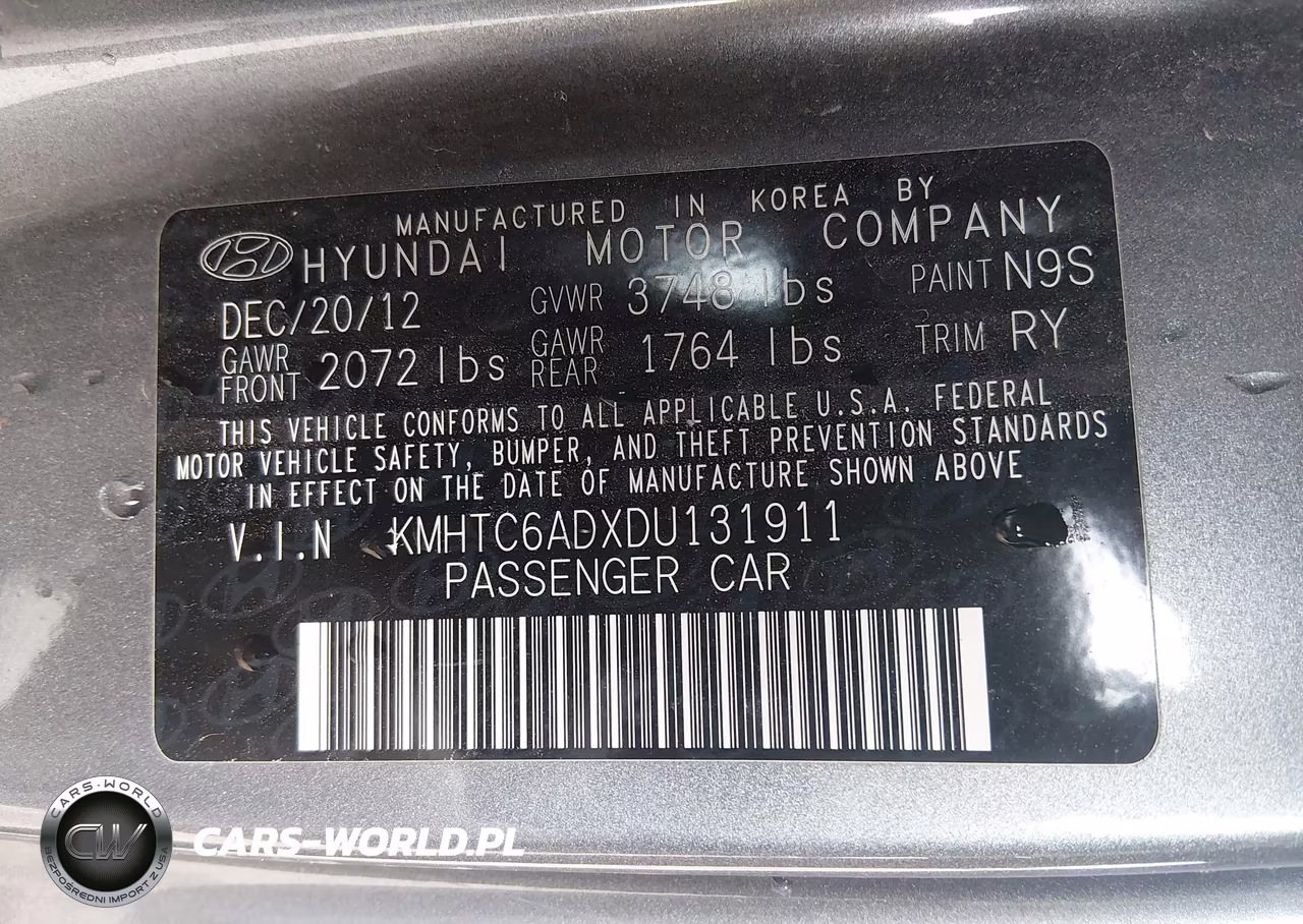 2013 Hyundai Veloster Base W-Black VIN:KMHTC6ADXDU131911 - 9