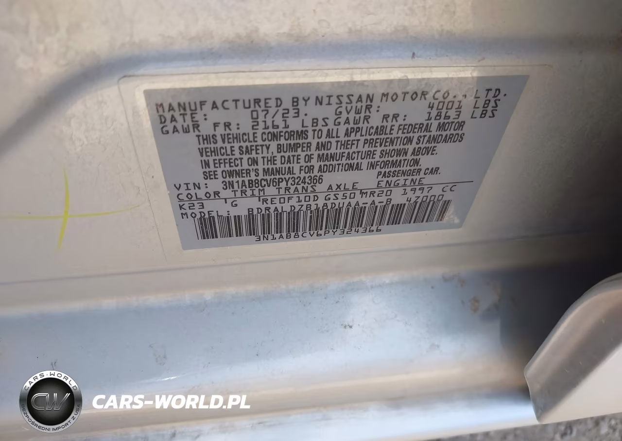 2023 Nissan Sentra Sv Xtronic Cvt VIN:3N1AB8CV6PY324366 - 9