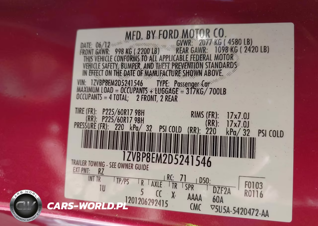 2013 Ford Mustang V6 VIN:1ZVBP8EM2D5241546 - 9