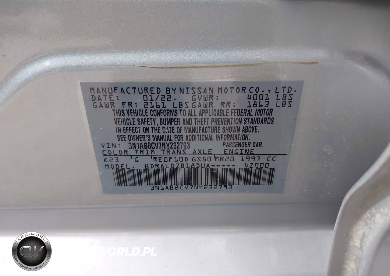 2022 Nissan Sentra Sv Xtronic Cvt VIN:3N1AB8CV7NY232793 - 9