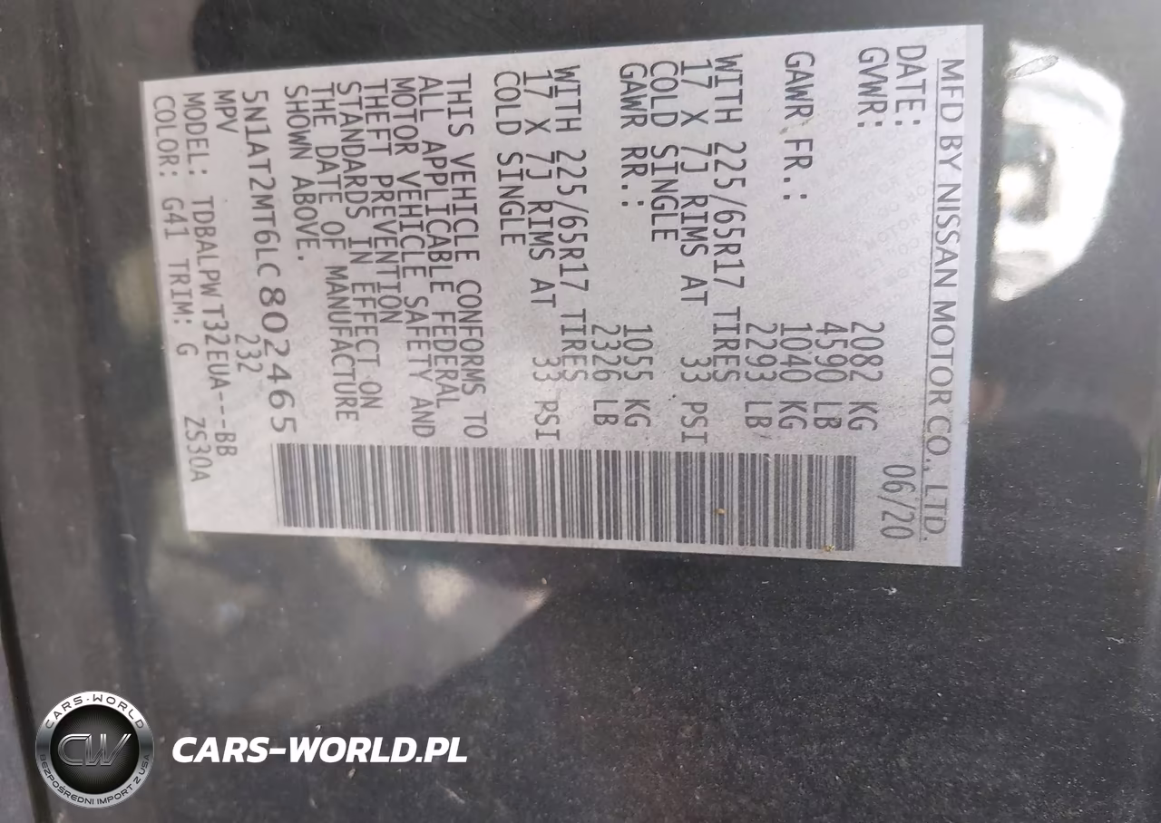 2020 Nissan Rogue S Fwd VIN:5N1AT2MT6LC802465 - 9