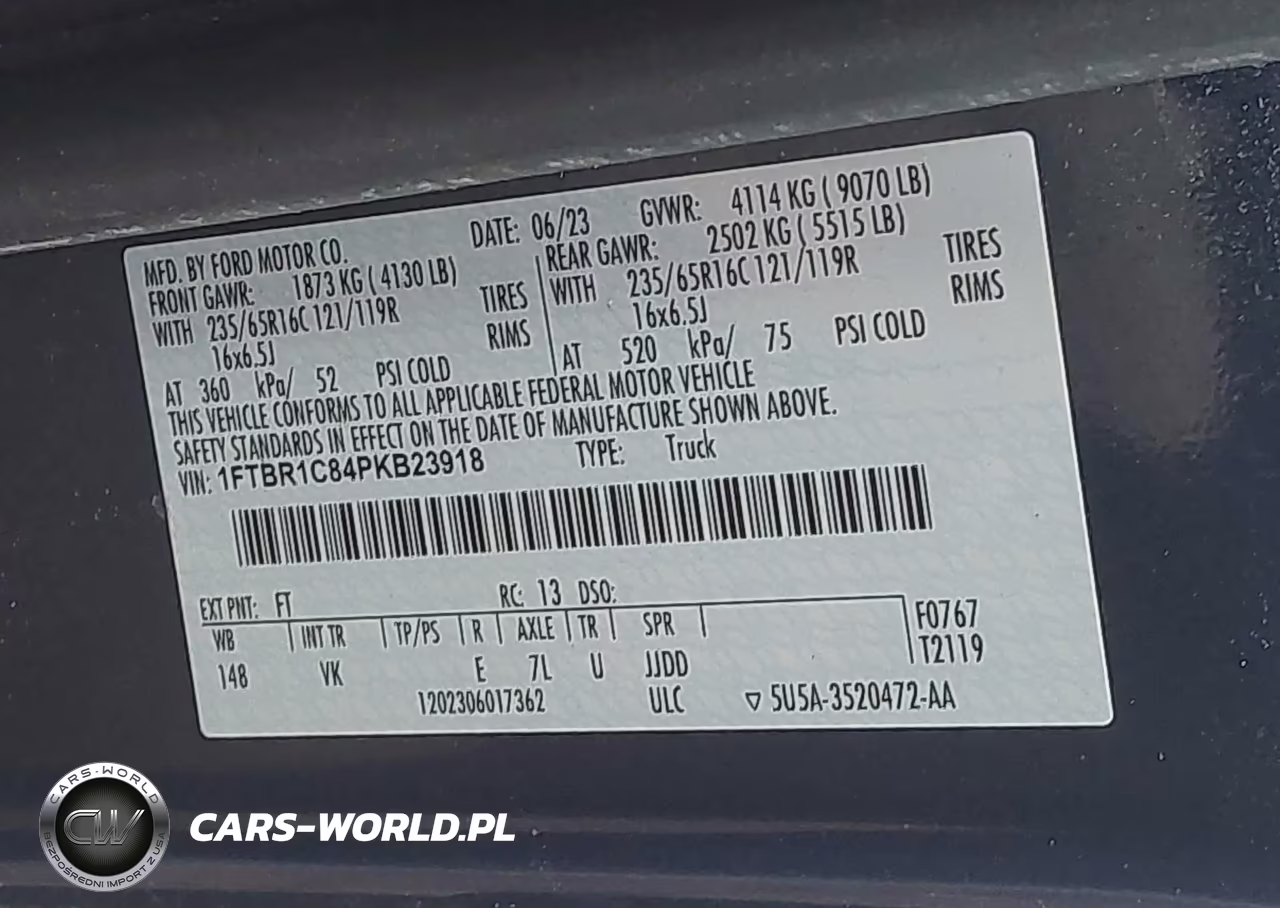 2023 Ford Transit-250 VIN:1FTBR1C84PKB23918 - 9