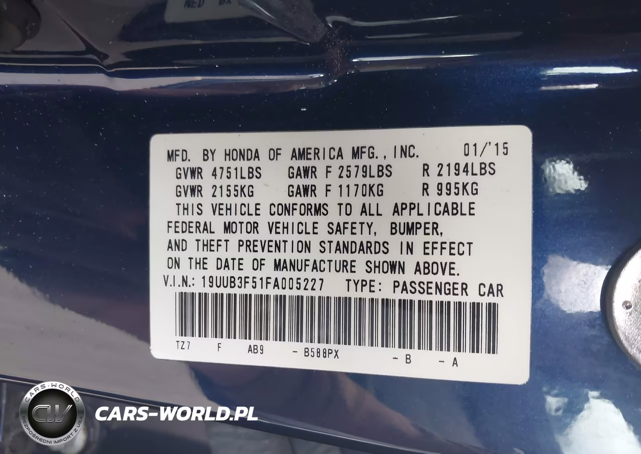 2015 Acura Tlx V6 Tech VIN:19UUB3F51FA005227 - 9