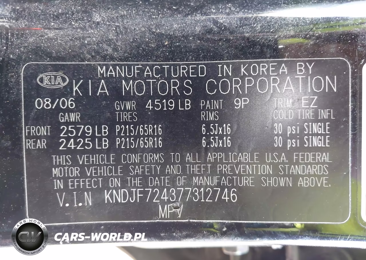 2007 Kia Sportage Lx VIN:KNDJF724377312746 - 9
