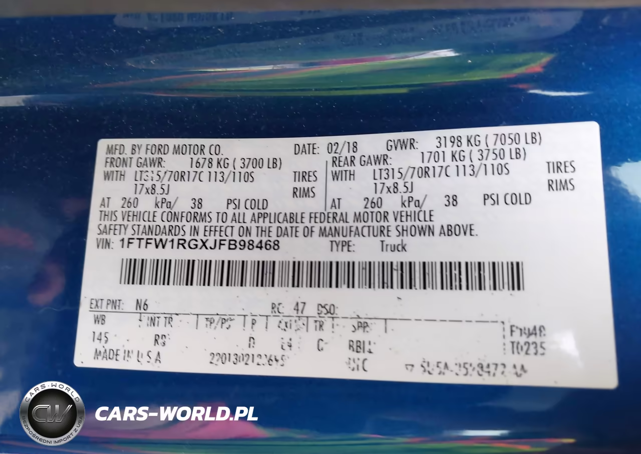 2018 Ford F-150 Raptor VIN:1FTFW1RGXJFB98468 - 9