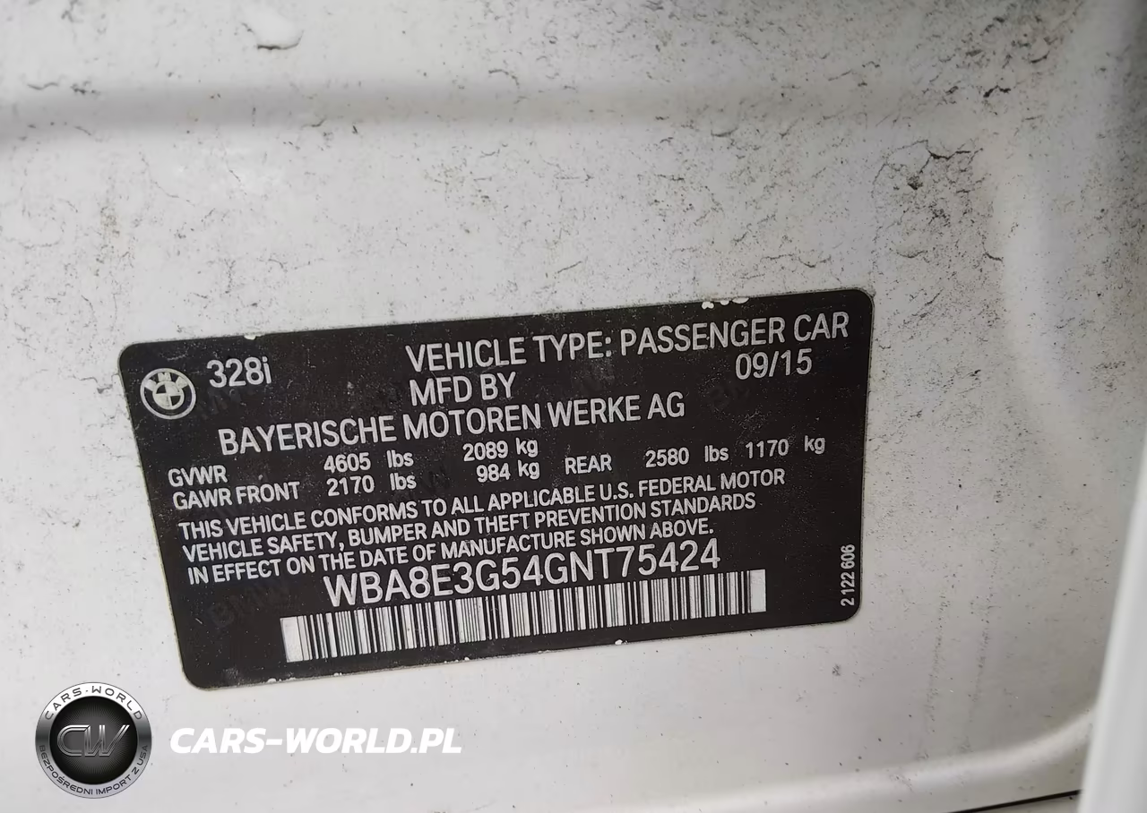 2016 BMW 328I xDrive VIN:WBA8E3G54GNT75424 - 9