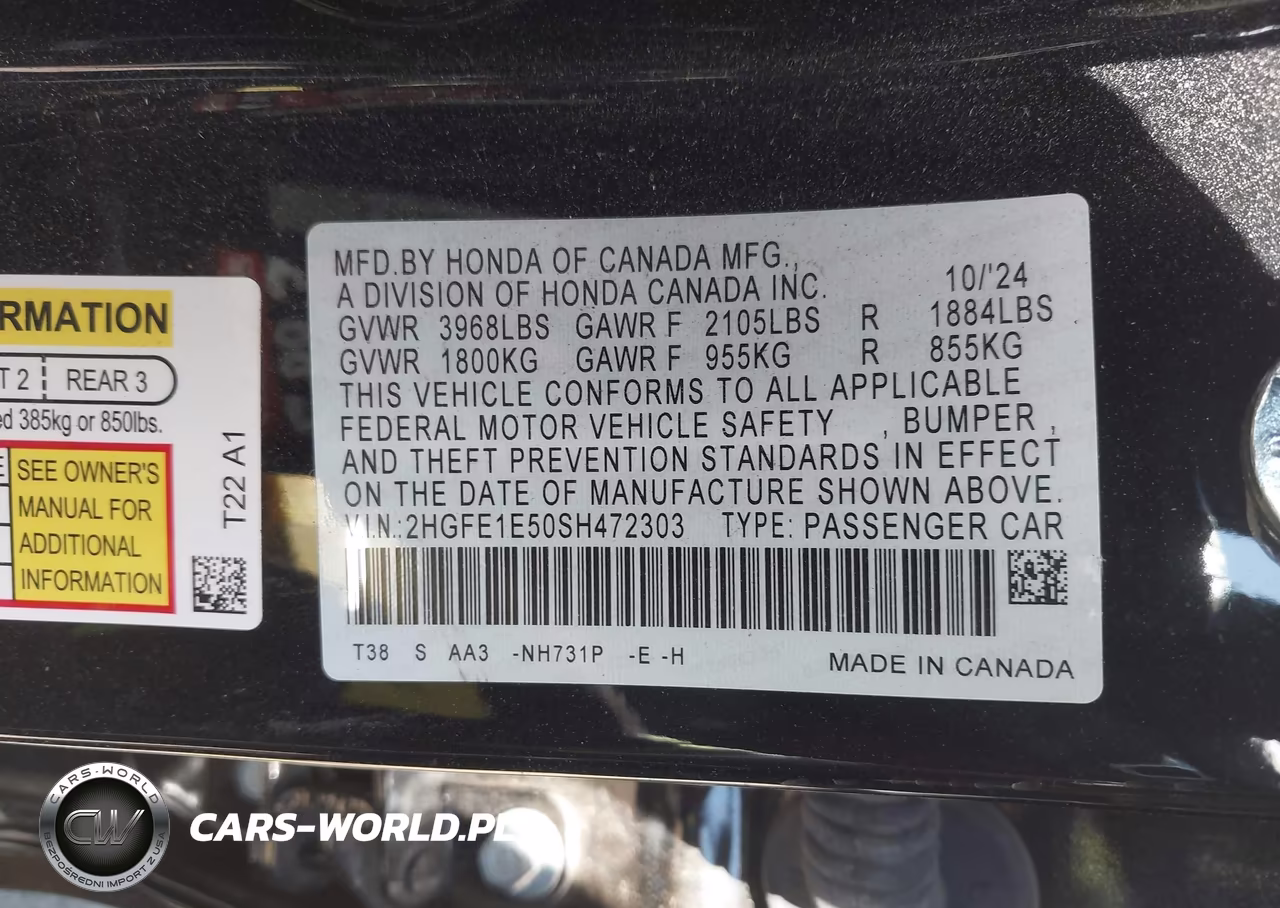2025 Honda Civic Si VIN:2HGFE1E50SH472303 - 9