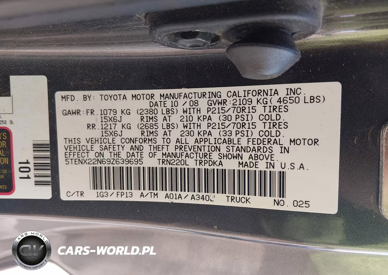 2009 Toyota Tacoma VIN:5TENX22N69Z639695 - 9