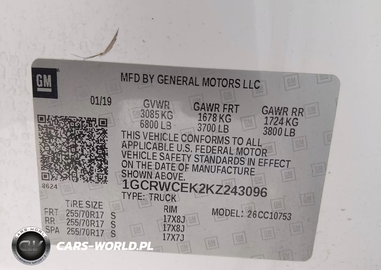 2019 Chevrolet Silverado 1500 Lt VIN:1GCRWCEK2KZ243096 - 9