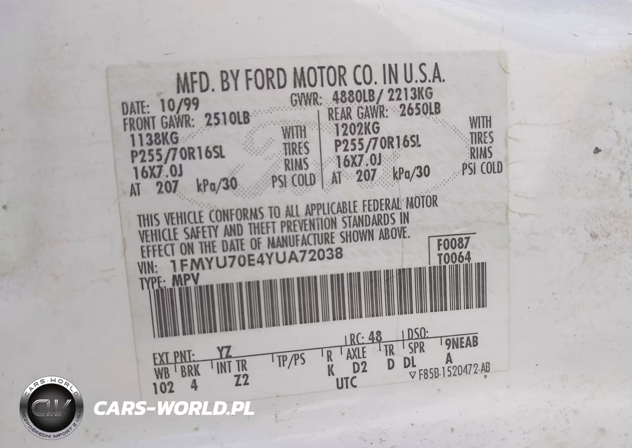 2000 Ford Explorer Sport VIN:1FMYU70E4YUA72038 - 9