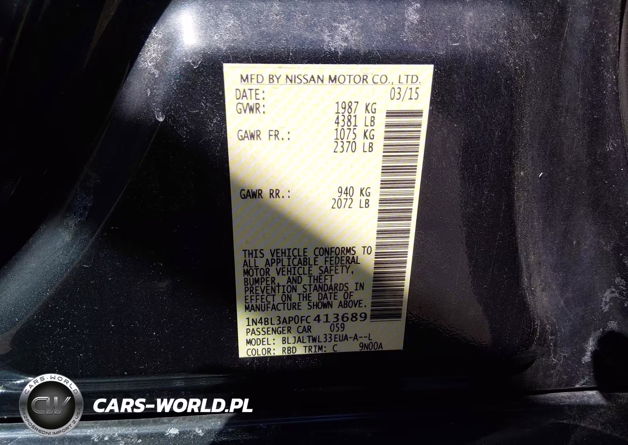 2015 Nissan Altima 3.5 Sl VIN:1N4BL3AP0FC413689 - 9