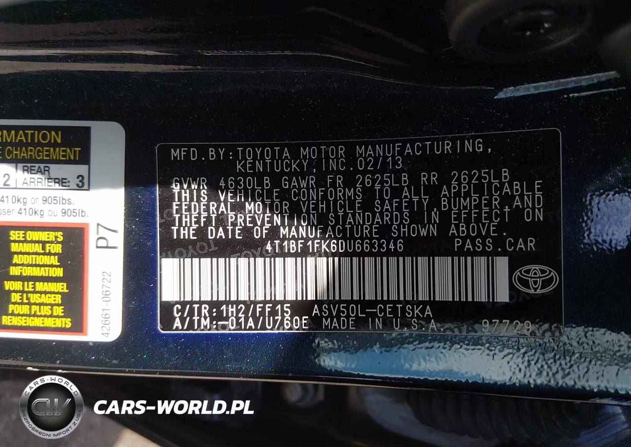 2013 Toyota Camry Se VIN:4T1BF1FK6DU663346 - 9