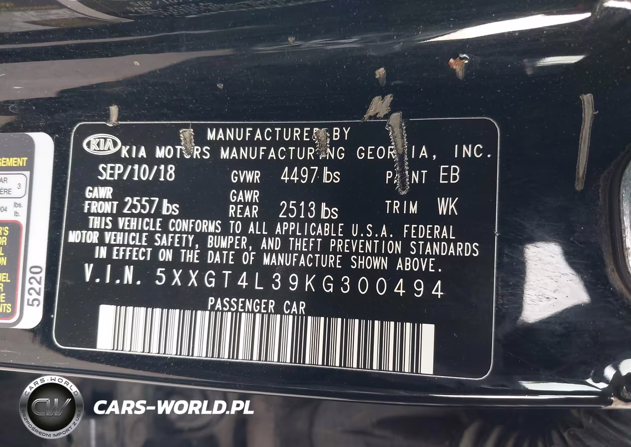 2019 Kia Optima Lx VIN:5XXGT4L39KG300494 - 9