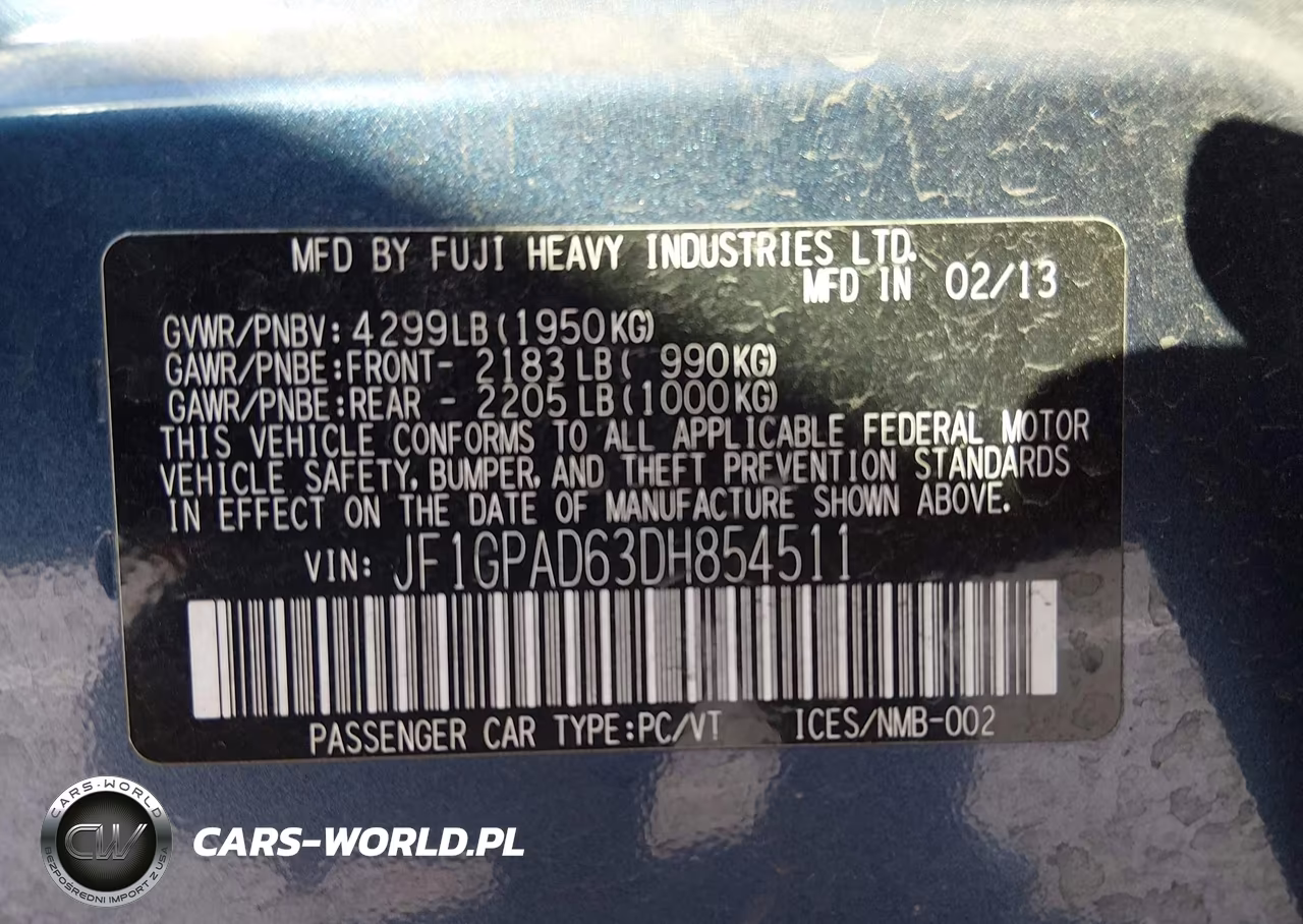 2013 Subaru Impreza 2.0I Premium VIN:JF1GPAD63DH854511 - 9