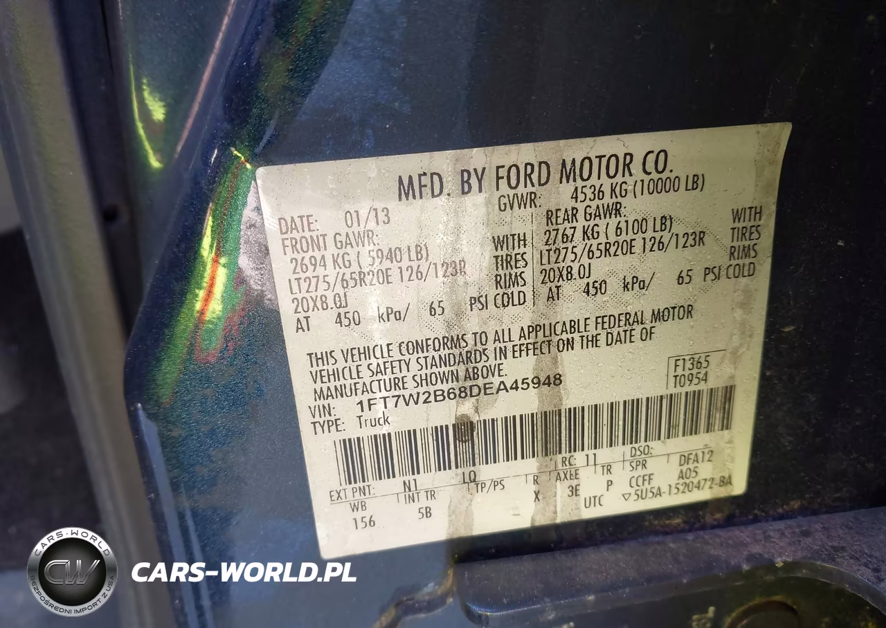 2013 Ford F-250 Lariat VIN:1FT7W2B68DEA45948 - 9