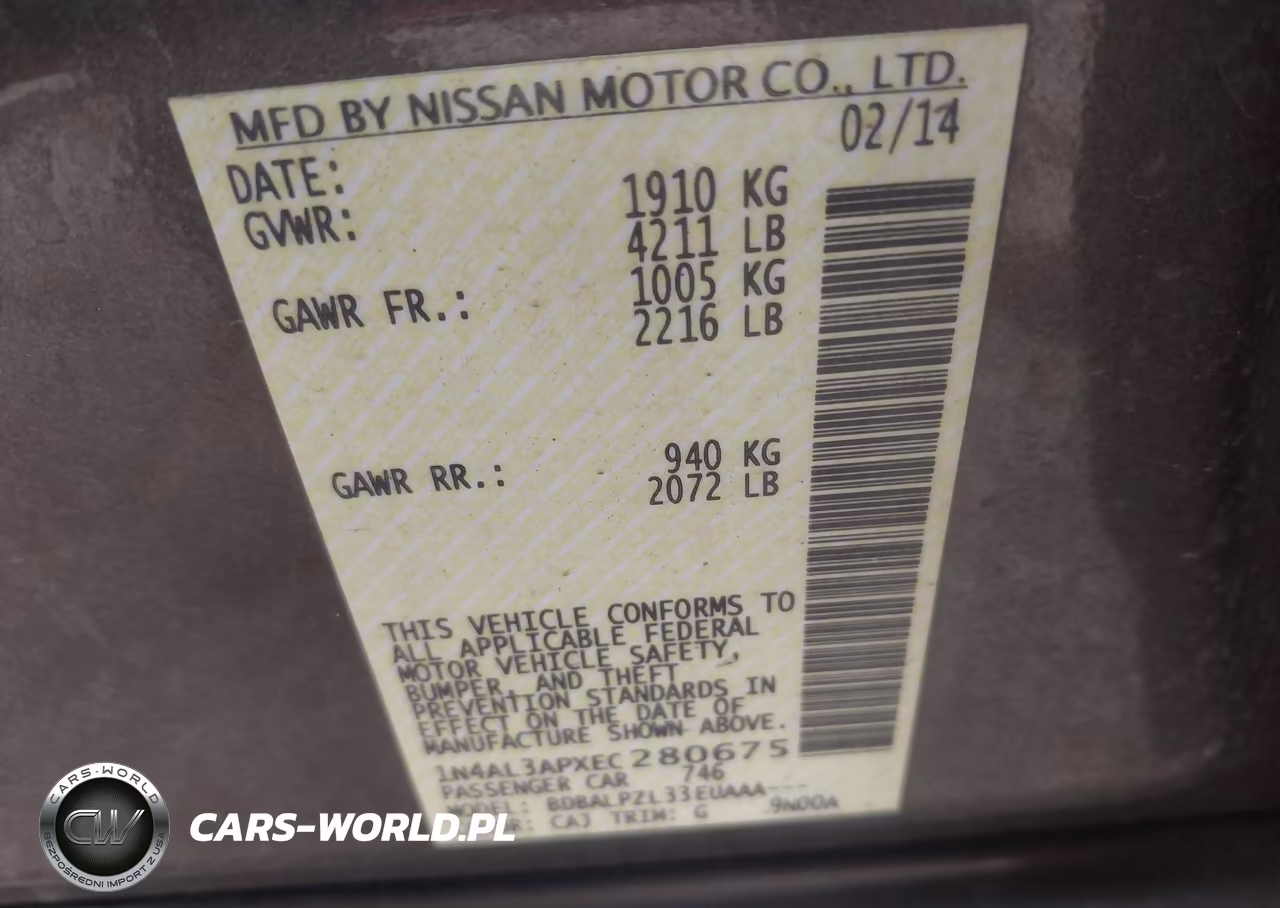 2014 Nissan Altima 2.5 VIN:1N4AL3APXEC280675 - 9