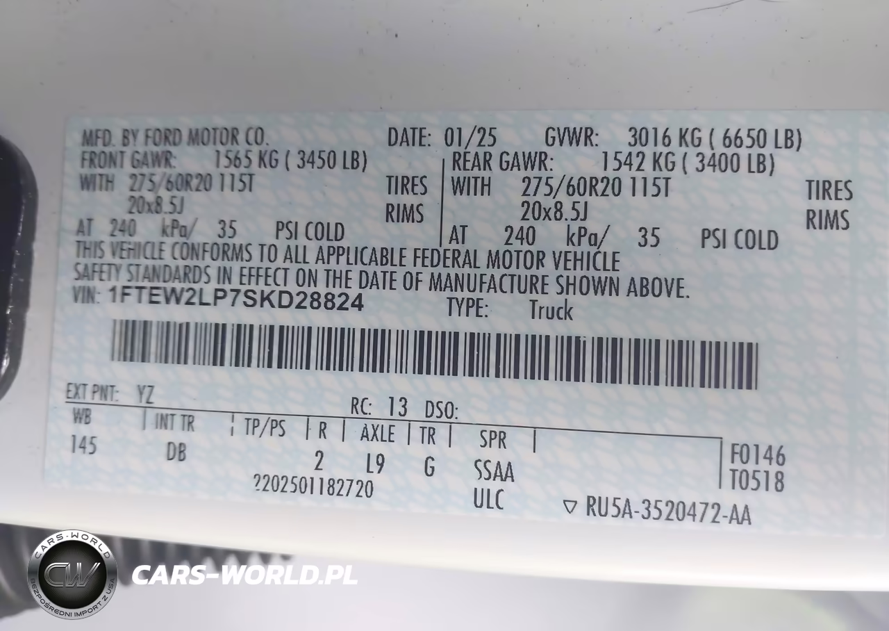 2025 Ford F-150 Stx VIN:1FTEW2LP7SKD28824 - 9