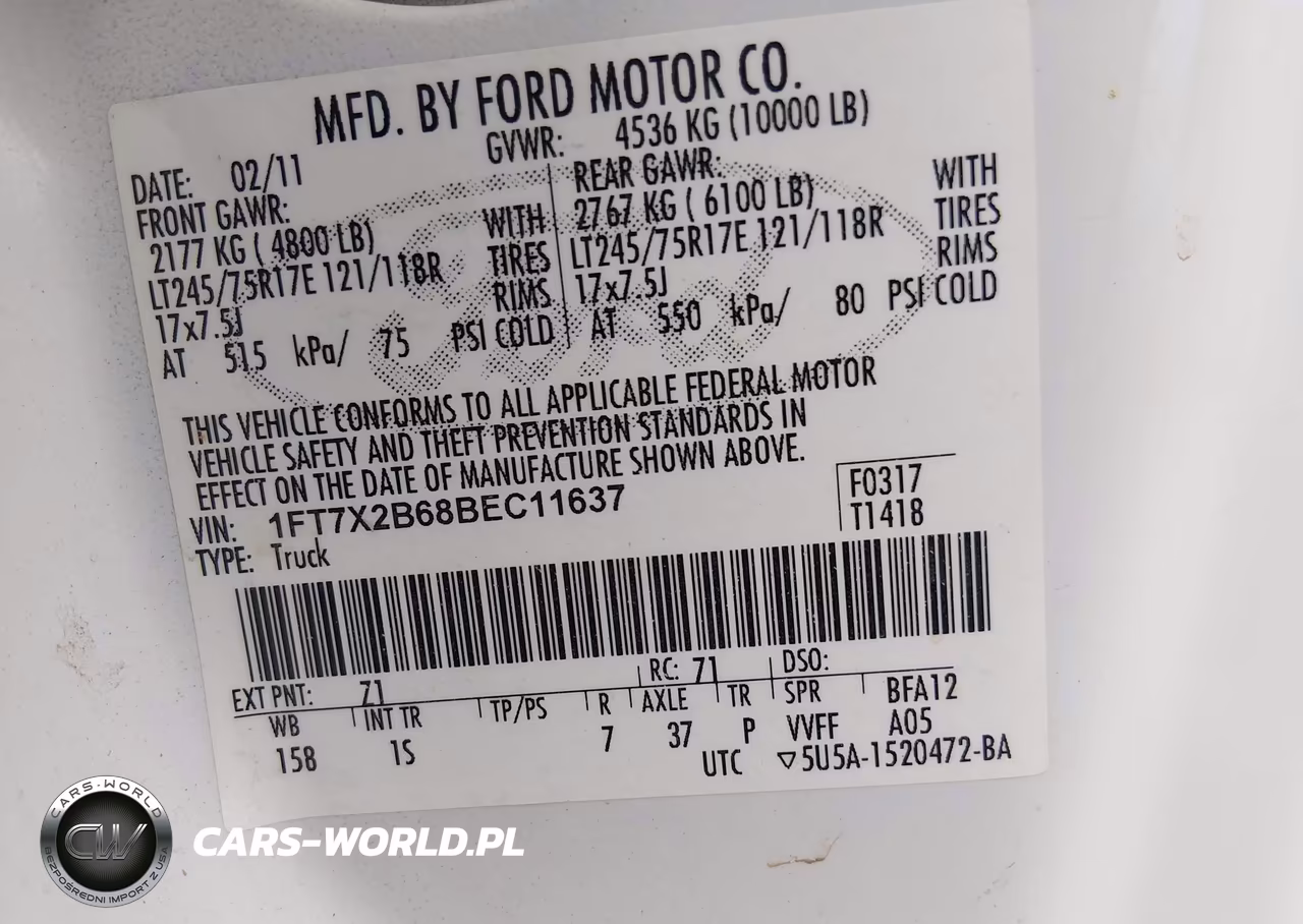 2011 Ford F-250 Xl VIN:1FT7X2B68BEC11637 - 9