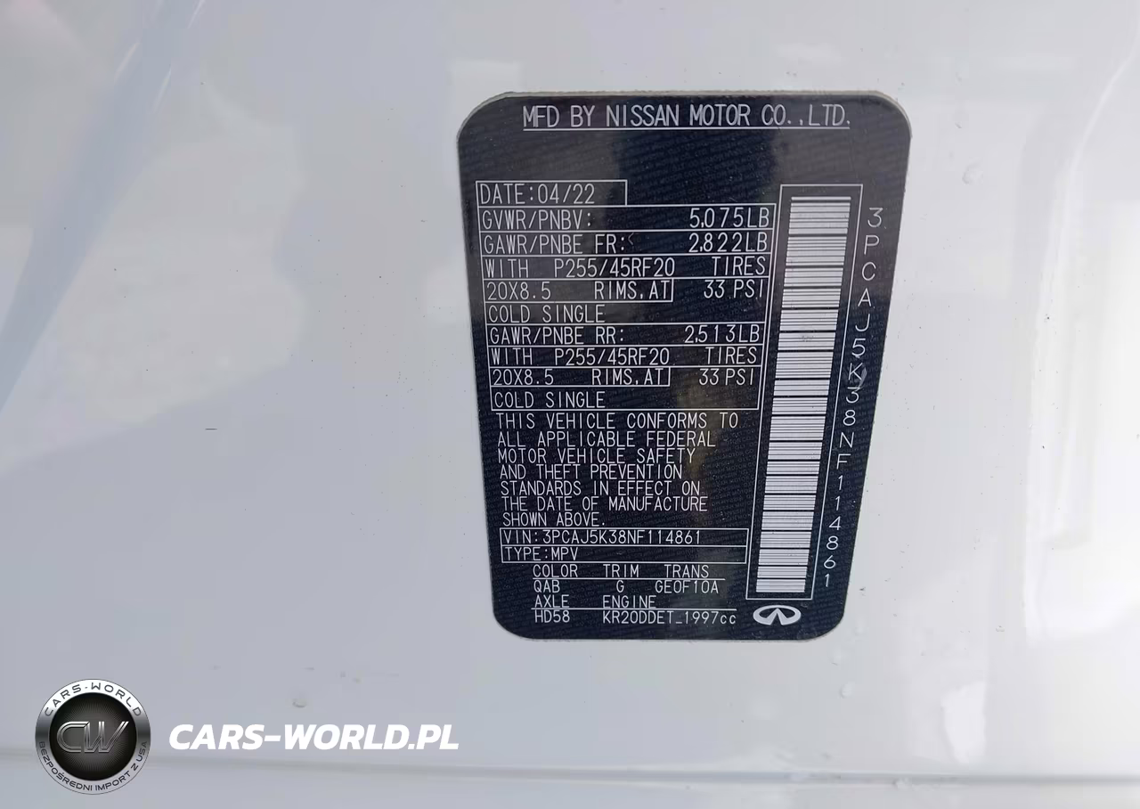 2022 Infiniti Qx55 Essential Awd VIN:3PCAJ5K38NF114861 - 9