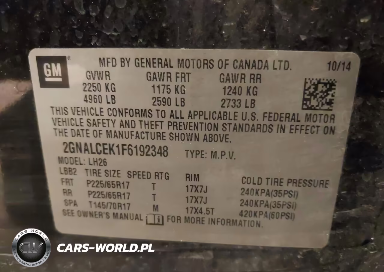 2015 Chevrolet Equinox 2Lt VIN:2GNALCEK1F6192348 - 9
