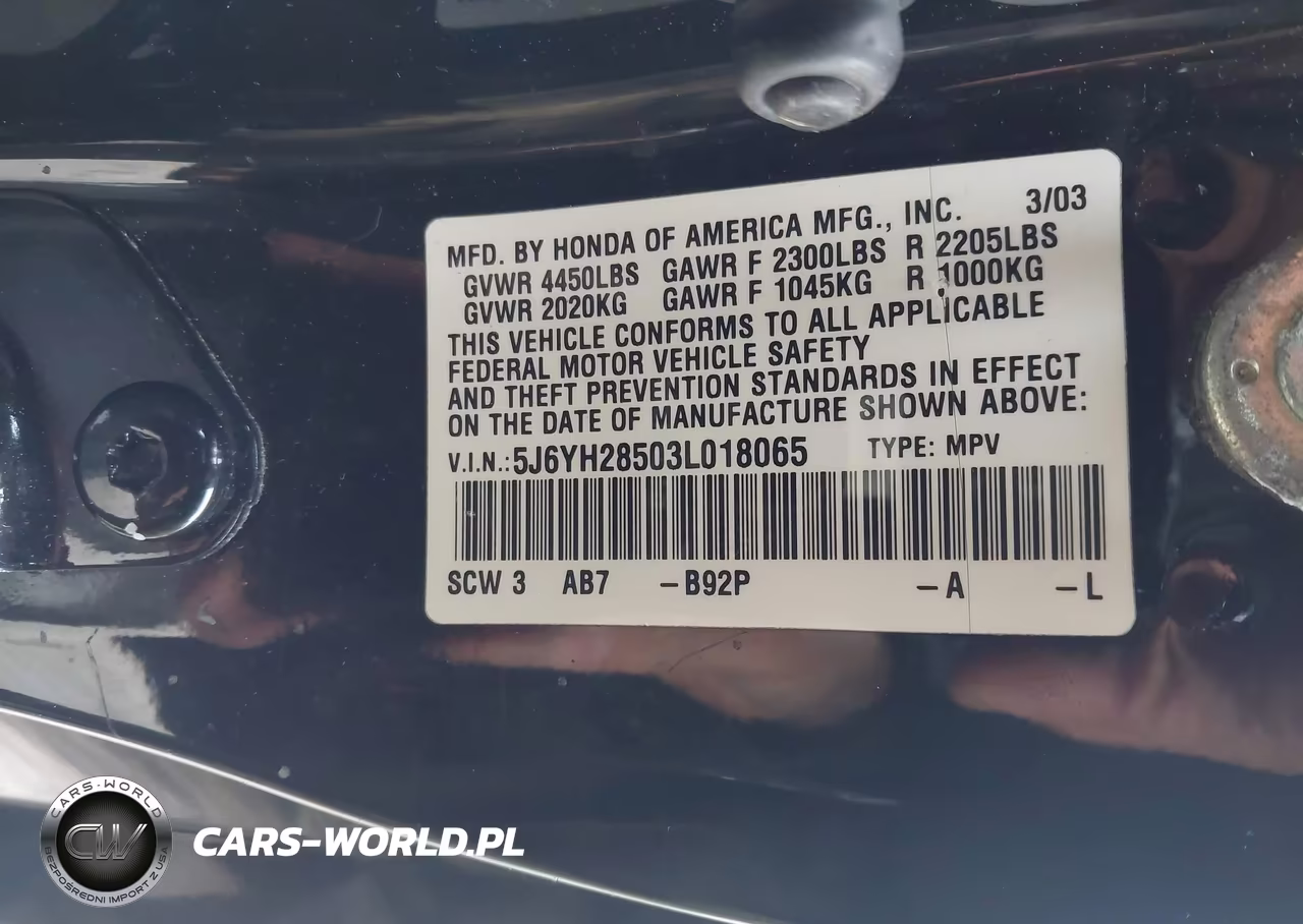 2003 Honda Element Ex VIN:5J6YH28503L018065 - 9