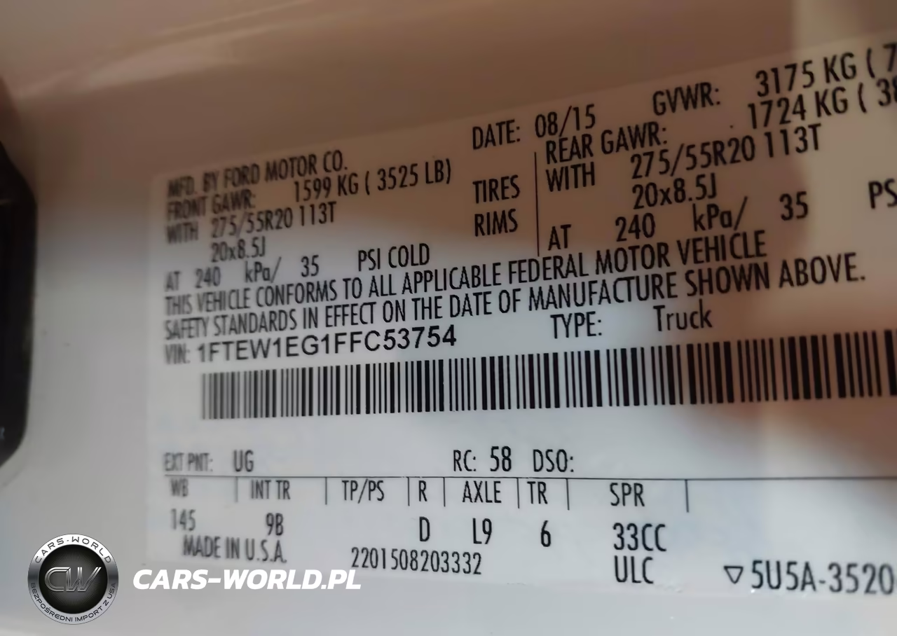 2015 Ford F-150 Platinum VIN:1FTEW1EG1FFC53754 - 9