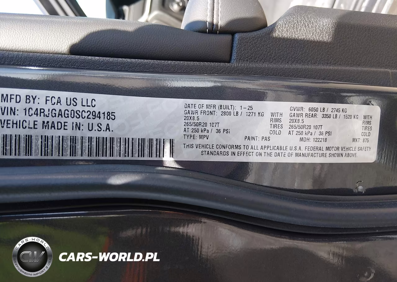 2025 Jeep Grand Cherokee Altitude X 4X2 VIN:1C4RJGAG0SC294185 - 9