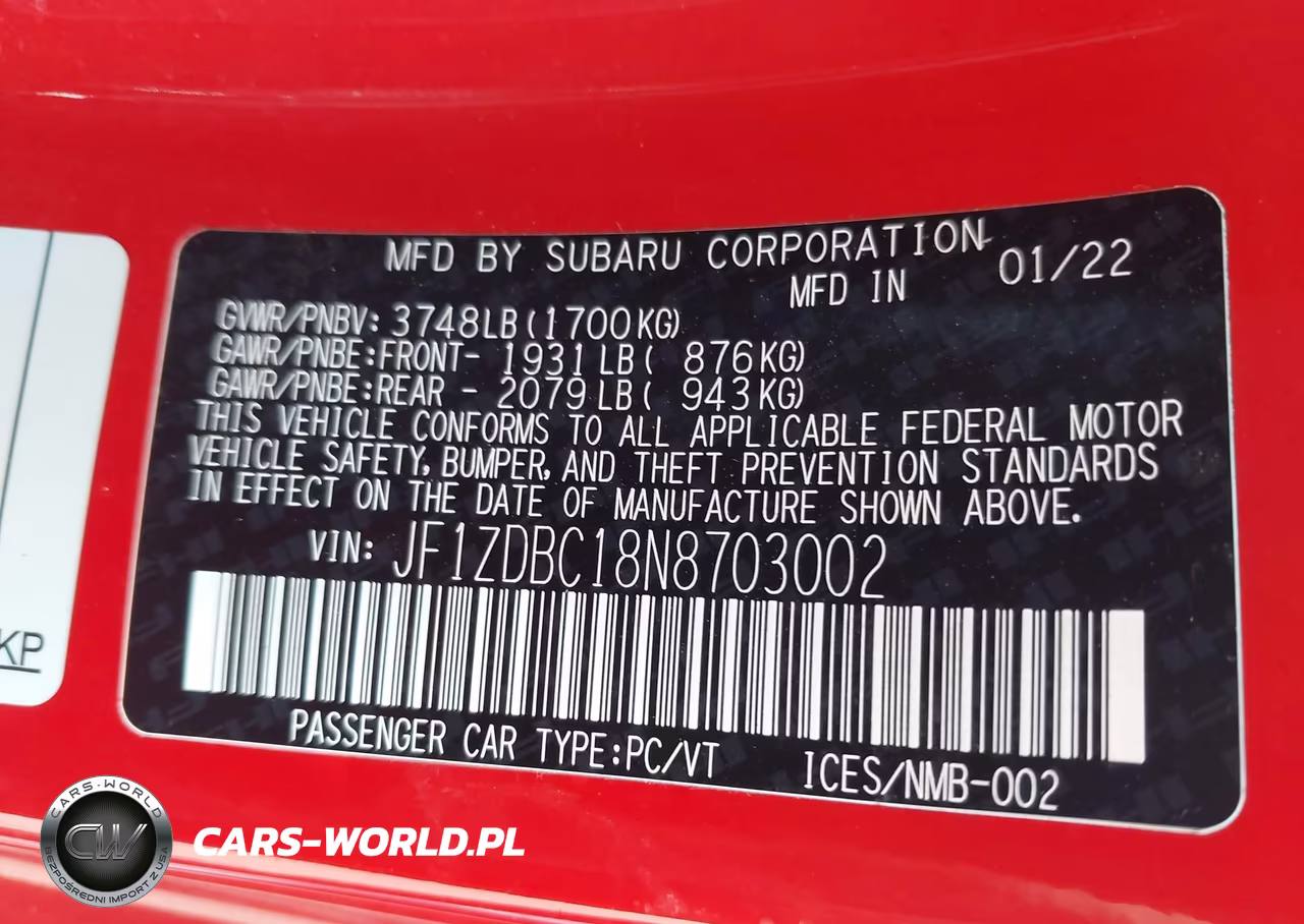 2022 Subaru Brz Premium VIN:JF1ZDBC18N8703002 - 9