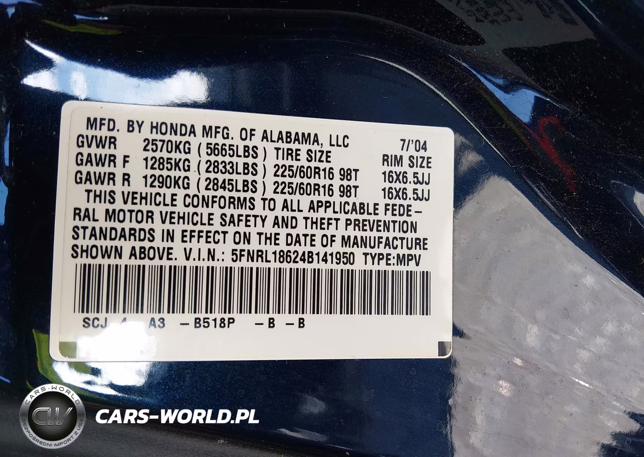2004 Honda Odyssey Ex VIN:5FNRL18624B141950 - 9