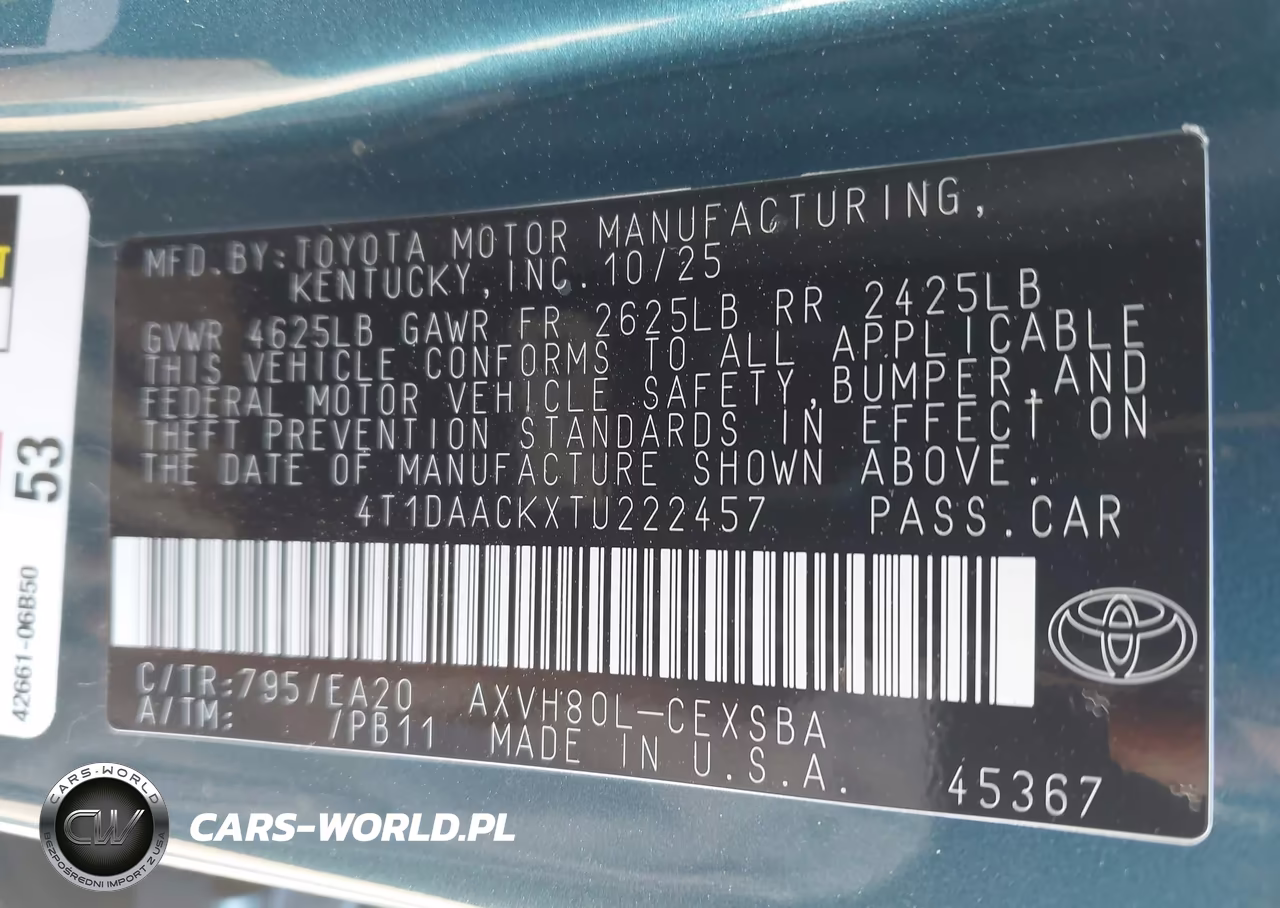 2026 Toyota Camry Se VIN:4T1DAACKXTU222457 - 9