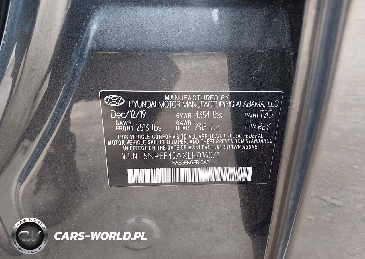 2020 Hyundai Sonata Sel VIN:5NPEF4JAXLH016071 - 9