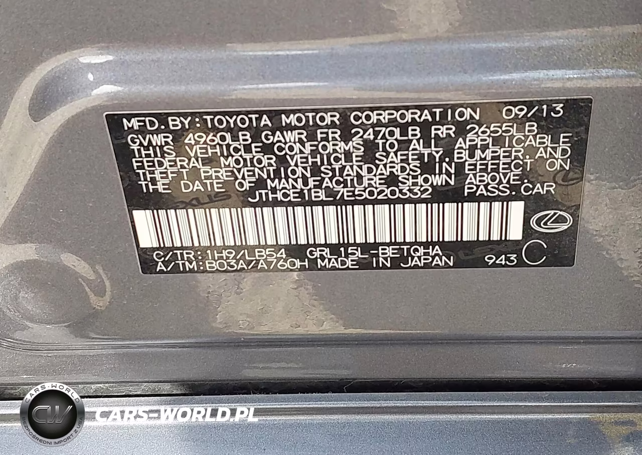 2014 Lexus Gs 350 VIN:JTHCE1BL7E5020332 - 9