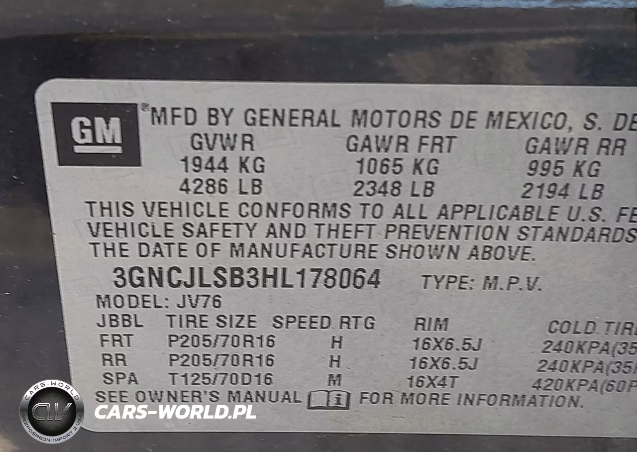 2017 Chevrolet Trax Lt VIN:3GNCJLSB3HL178064 - 9