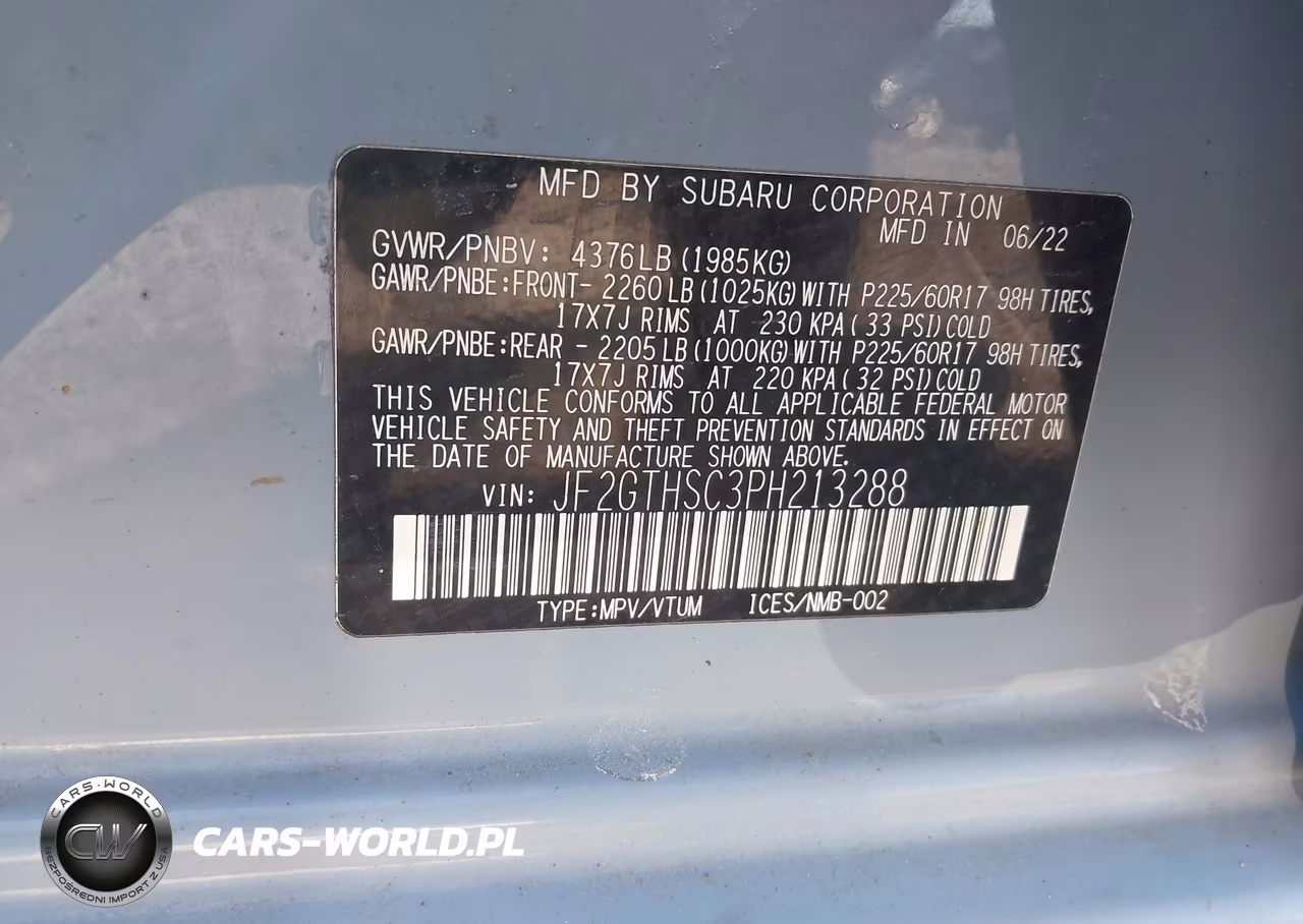 2023 Subaru Crosstrek Sport VIN:JF2GTHSC3PH213288 - 9