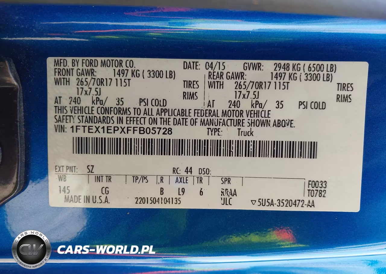 2015 Ford F-150 Xl VIN:1FTEX1EPXFFB05728 - 9