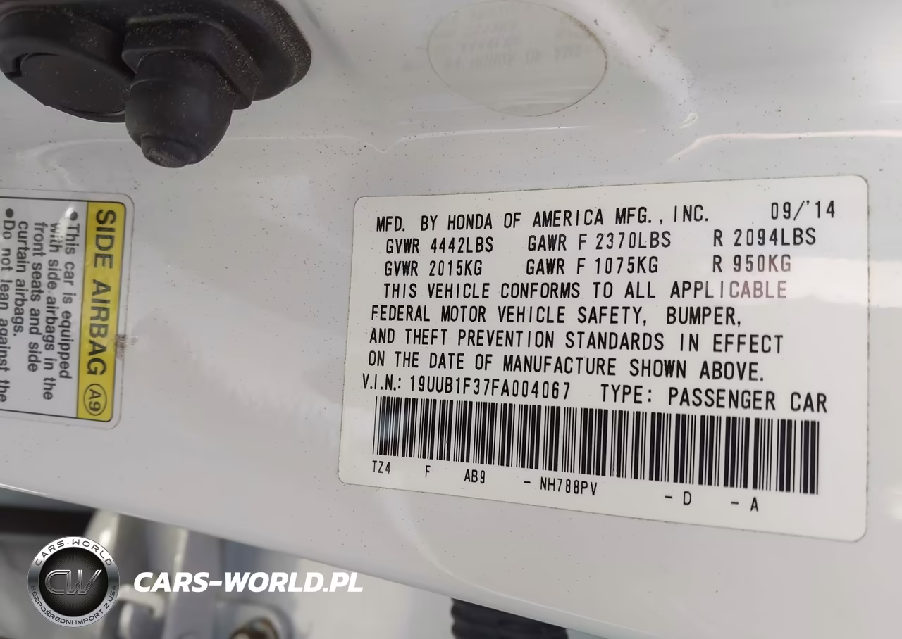 2015 Acura Tlx VIN:19UUB1F37FA004067 - 9