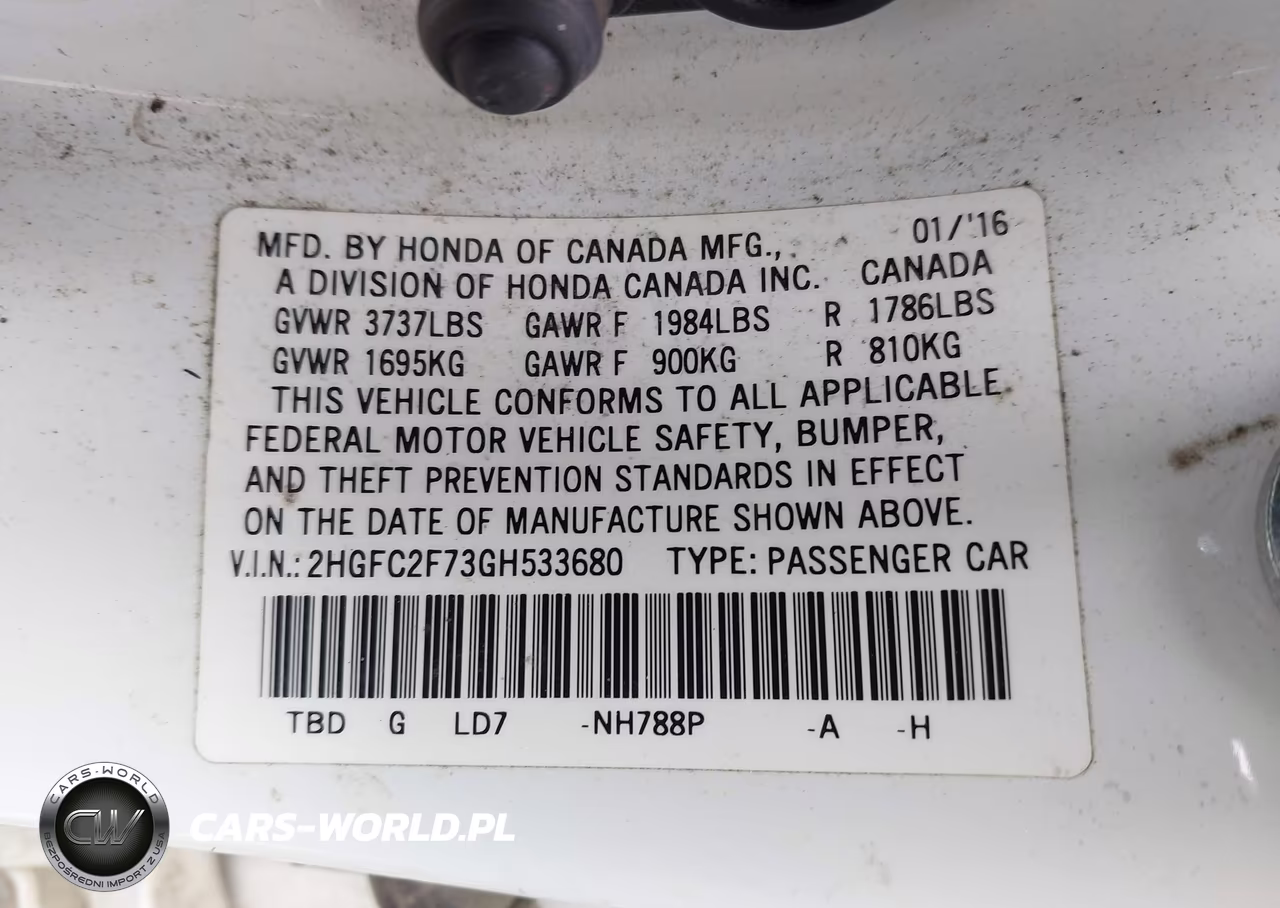 2016 Honda Civic Ex VIN:2HGFC2F73GH533680 - 9