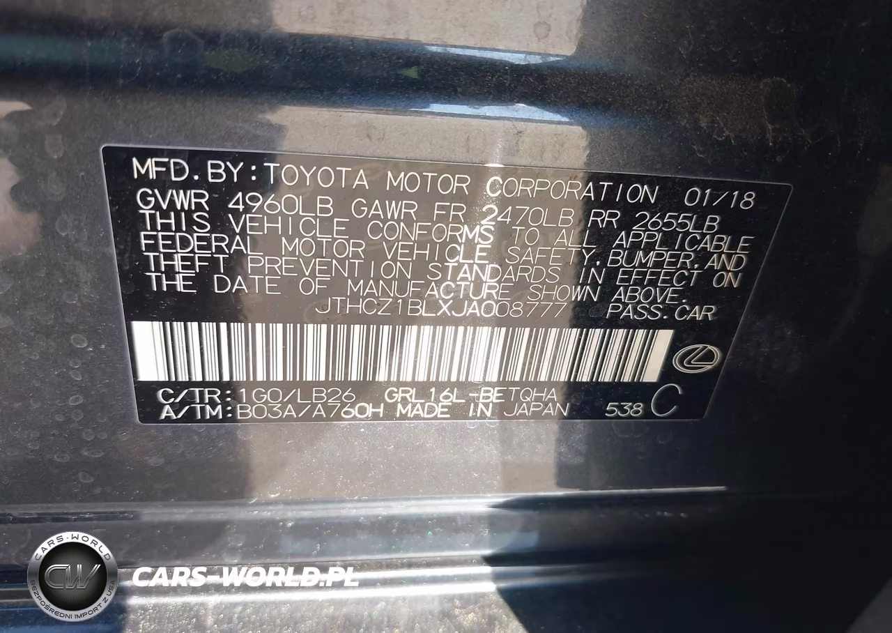 2018 Lexus Gs 350 F Sport VIN:JTHCZ1BLXJA008777 - 9
