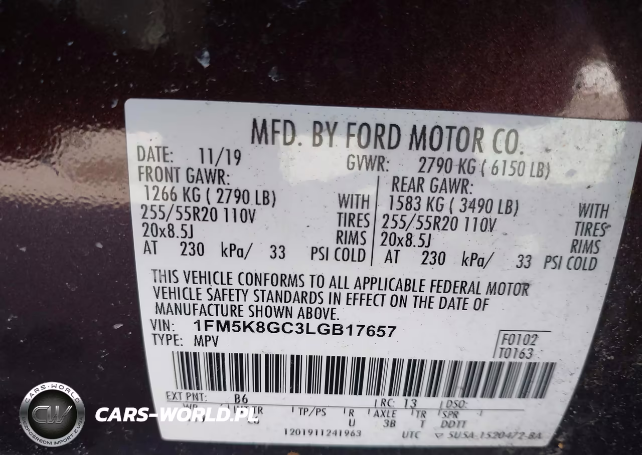 2020 Ford Explorer St VIN:1FM5K8GC3LGB17657 - 9