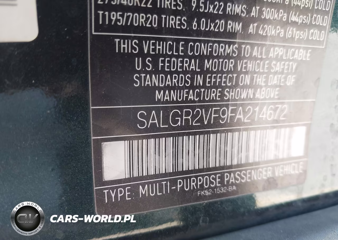 2015 Land Rover Range Rover 3.0L V6 Supercharged VIN:SALGR2VF9FA214672 - 9