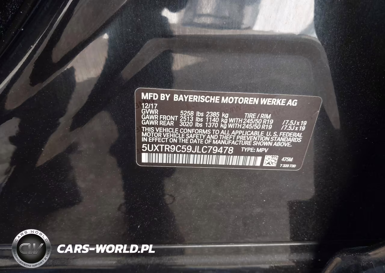 2018 BMW X3 xDrive30I VIN:5UXTR9C59JLC79478 - 9