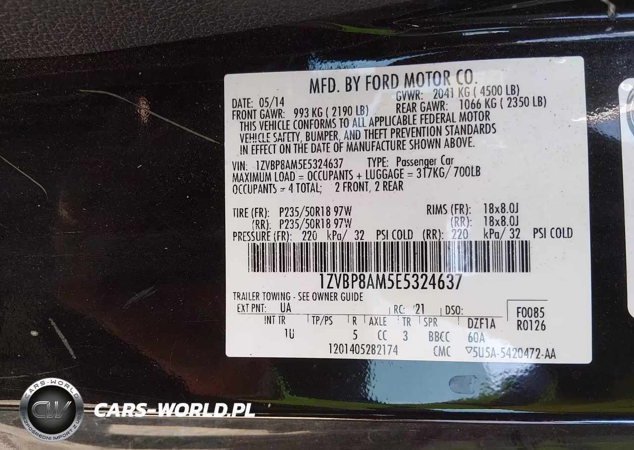 2014 Ford Mustang V6 VIN:1ZVBP8AM5E5324637 - 9