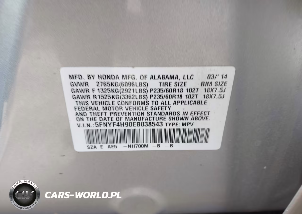 2014 Honda Pilot Touring VIN:5FNYF4H90EB038543 - 9