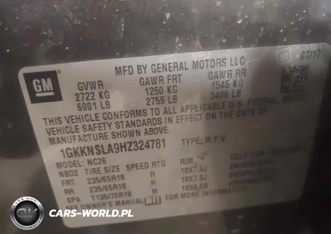 2017 GMC Acadia Sle-2 VIN:1GKKNSLA9HZ324781 - 9