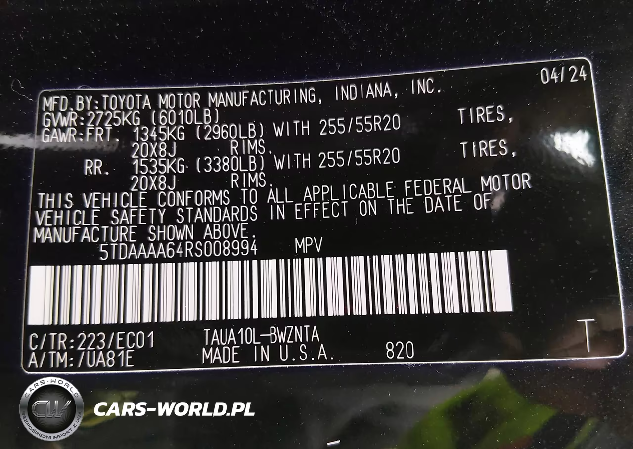 2024 Lexus Tx 350 VIN:5TDAAAA64RS008994 - 9