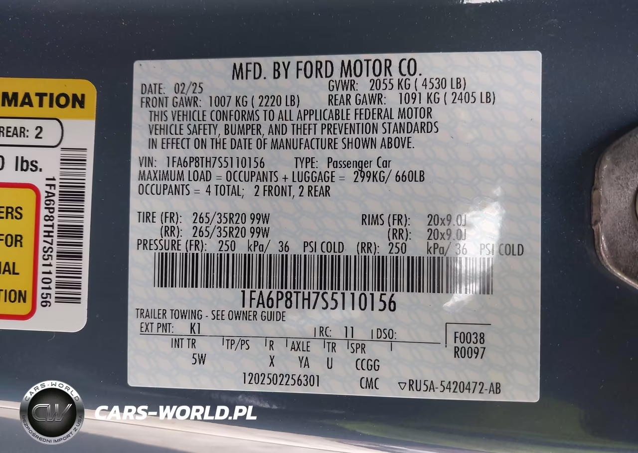 2025 Ford Mustang Ecoboost Premium Fastback VIN:1FA6P8TH7S5110156 - 9