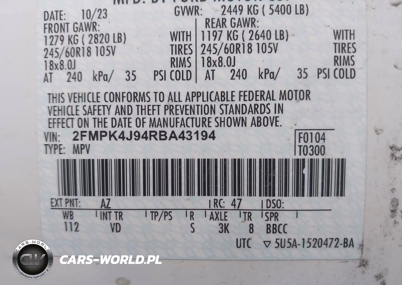 2024 Ford Edge Sel VIN:2FMPK4J94RBA43194 - 9