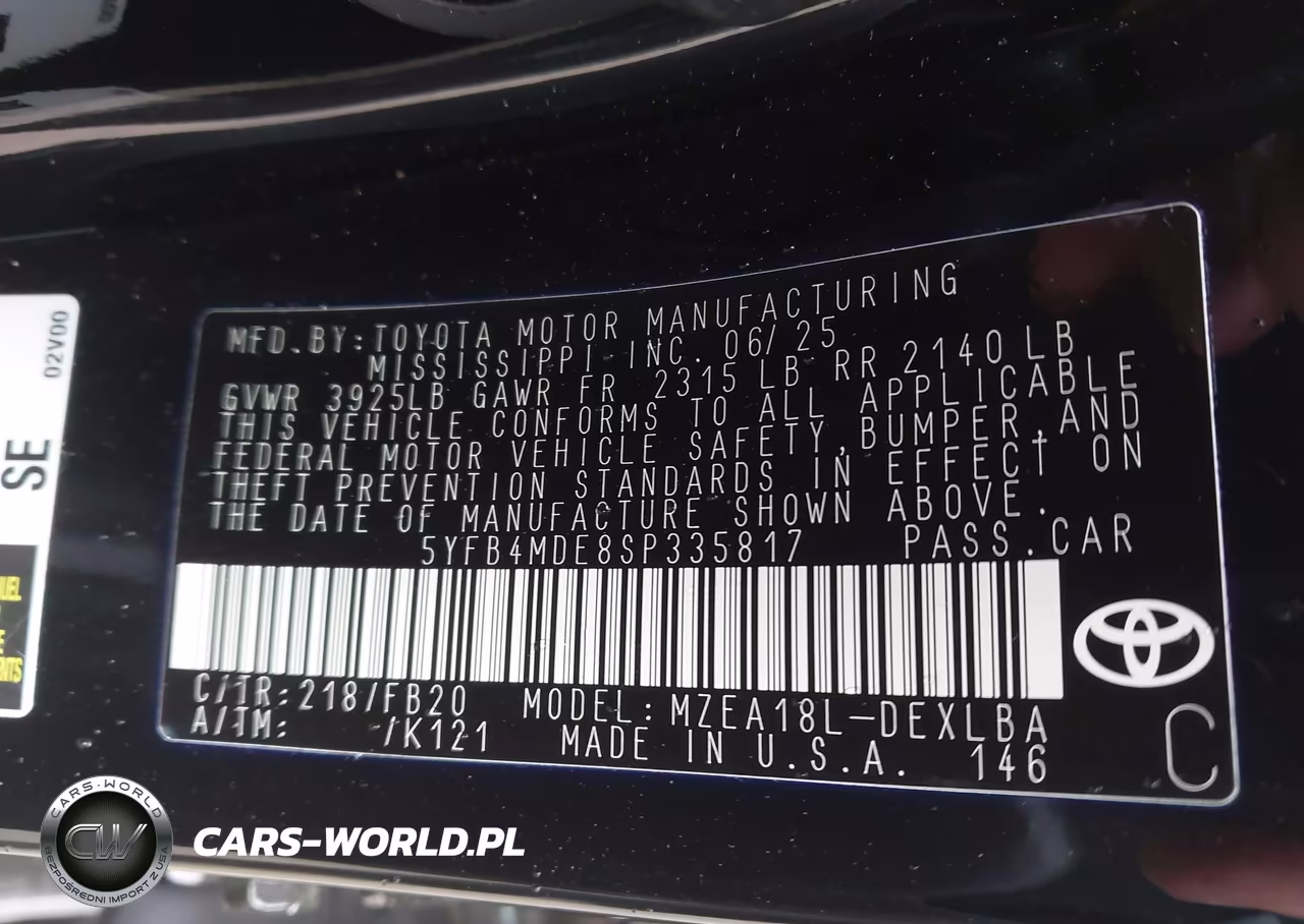 2025 Toyota Corolla Le VIN:5YFB4MDE8SP335817 - 9