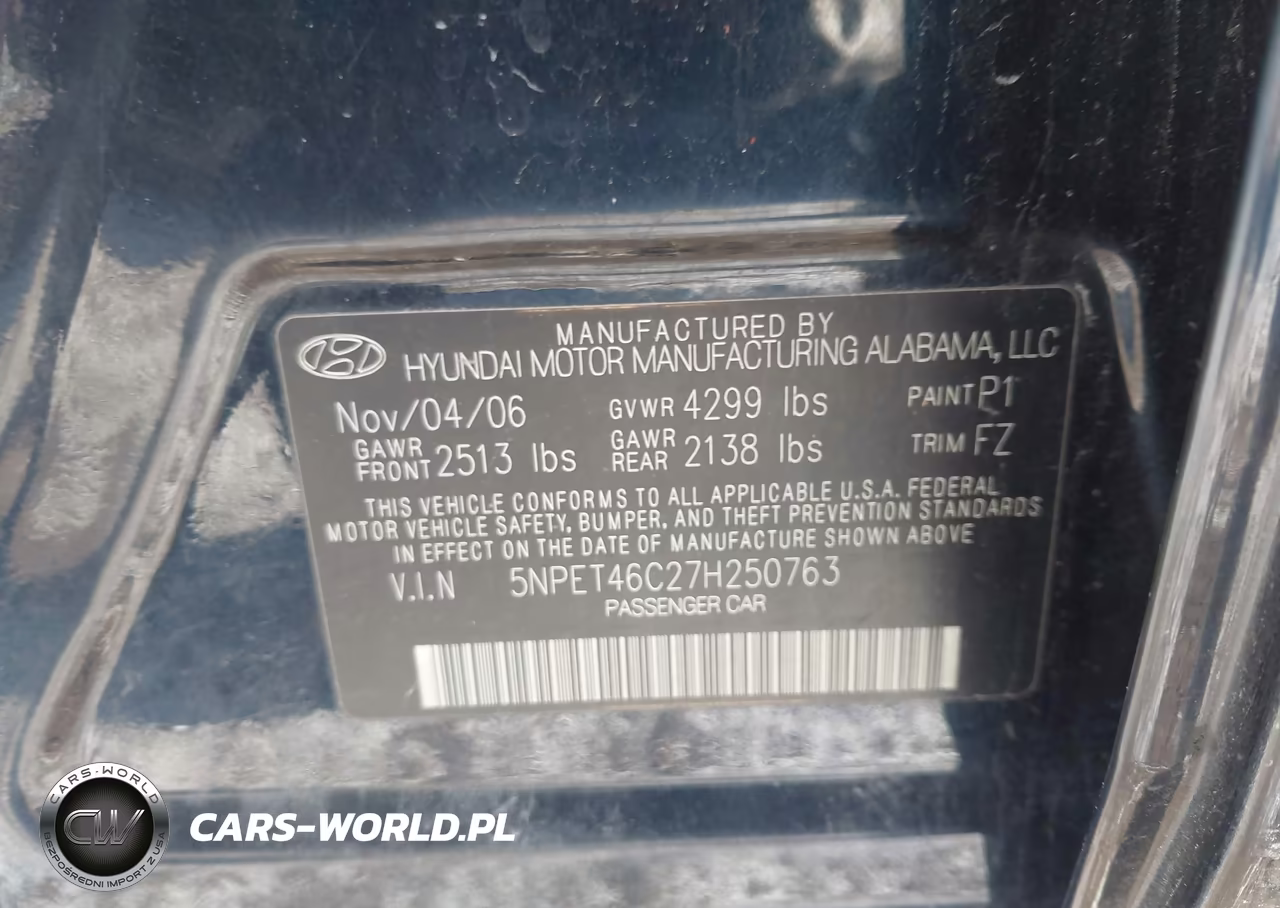 2007 Hyundai Sonata Gls VIN:5NPET46C27H250763 - 9
