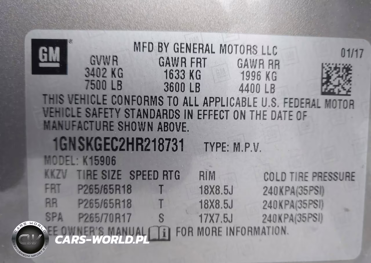 2017 Chevrolet Suburban Ls VIN:1GNSKGEC2HR218731 - 9
